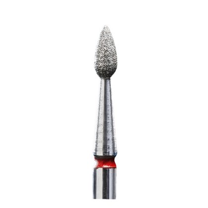 Broca Diamantada Staleks Pro, tipo Gota 2,3mm x 5mm - Vermelha - FA40R023