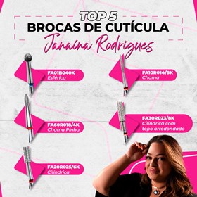 Kit Janaína Rodrigues - Top 5 Brocas de Cutículas