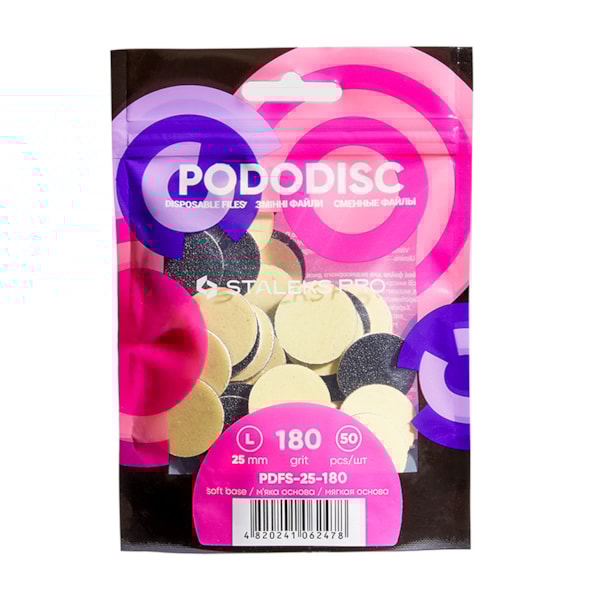 Lixa Refil Soft para Disco de Pedicure Staleks com Espuma Fina, Grão 180 (50 un) - PDFS-25-180-4ddecb24-8b37-4ea6-ab26-be2646b2c5d8