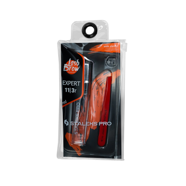 Pinça de Sobrancelha Staleks Pro - Série Expert 11 -Chanfrada Larga - TE-11-3- Vermelha-095792d3-aabc-46fe-9114-44239c674b4c