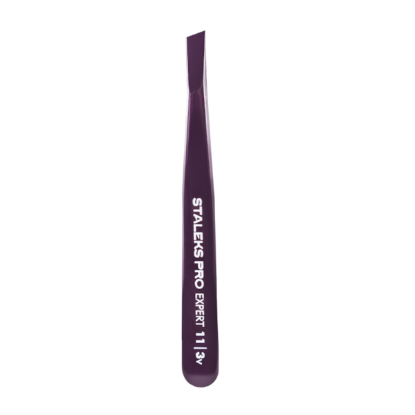 Pinça de Sobrancelha Staleks - TE-11-3- Roxa - Série Expert 11 - Chanfrada Larga-93389837-8687-4f43-9bf2-adcd1c3f9961