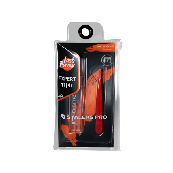 Pinça de Sobrancelha Staleks - TE-11-4 - Vermelha - Série Expert 11 - Chanfrada-5e25605f-b794-4824-81ed-a6a2c9279250